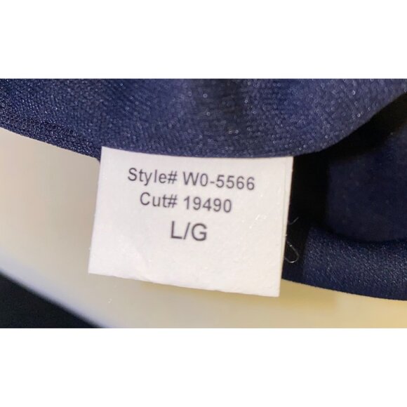 Necessary Objects Womens Navy Scallop Hem Dress L/G New With Tags - Picture 5 of 6